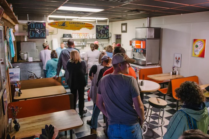 Customers inside Remy's Chop Shop in Pryor, Oklahoma